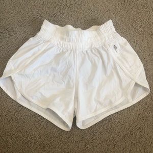 White Lululemon Hotty Hot shorts LONG!